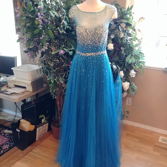 TONY BOWLS LE GALA Bling GOWN SZ 10 NWT - Picture 2 of 4